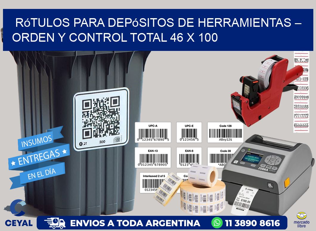 Rótulos para Depósitos de Herramientas – Orden y Control Total 46 x 100