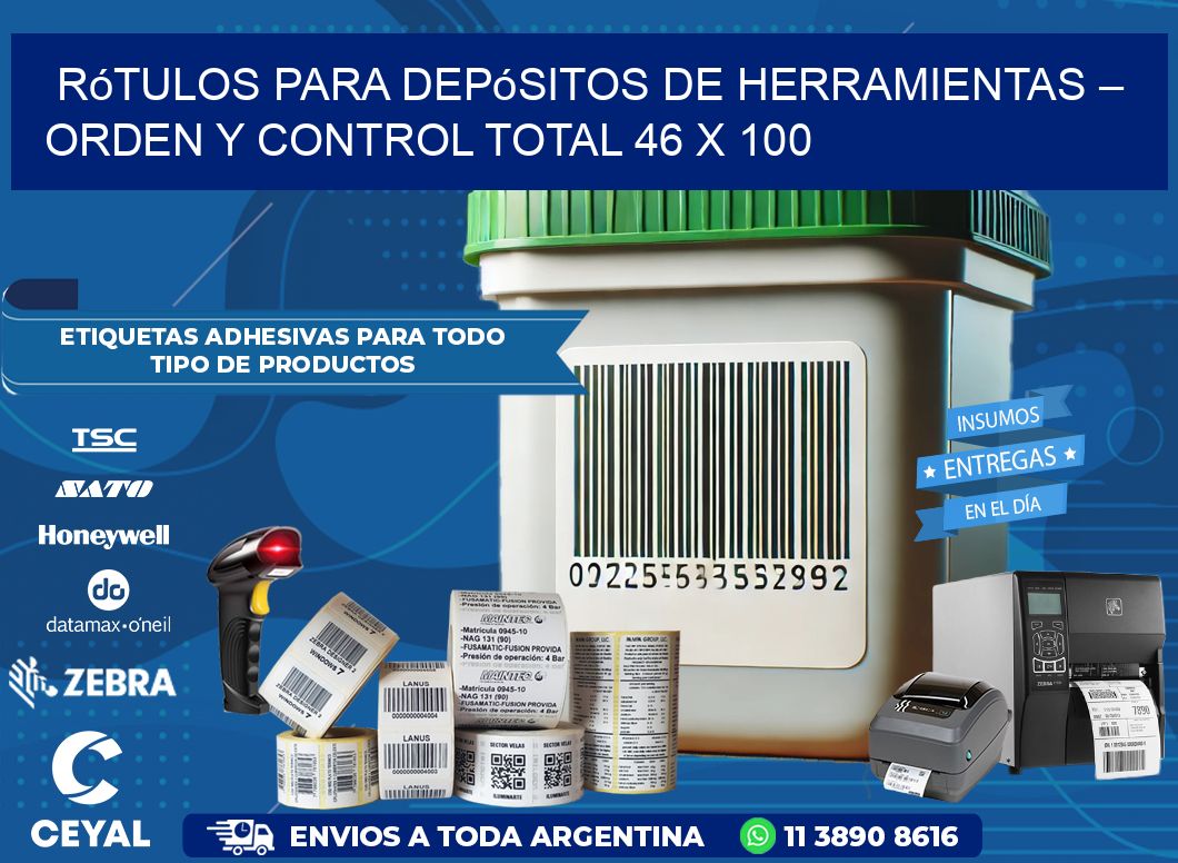 Rótulos para Depósitos de Herramientas – Orden y Control Total 46 x 100