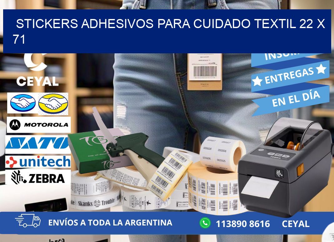 STICKERS ADHESIVOS PARA CUIDADO TEXTIL 22 x 71