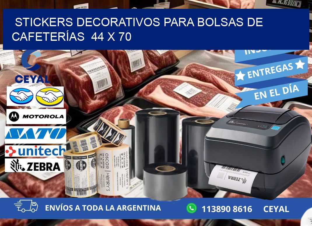 STICKERS DECORATIVOS PARA BOLSAS DE CAFETERÍAS  44 x 70