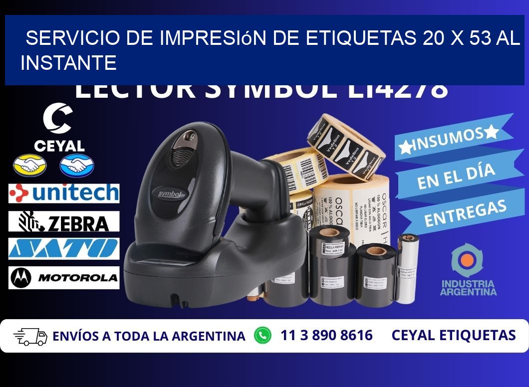 Servicio de Impresión de Etiquetas 20 x 53 al Instante