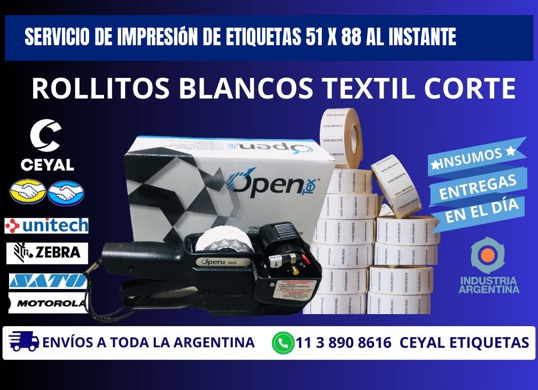 Servicio de Impresión de Etiquetas 51 x 88 al Instante