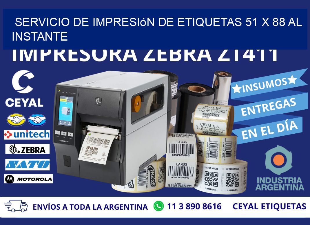 Servicio de Impresión de Etiquetas 51 x 88 al Instante