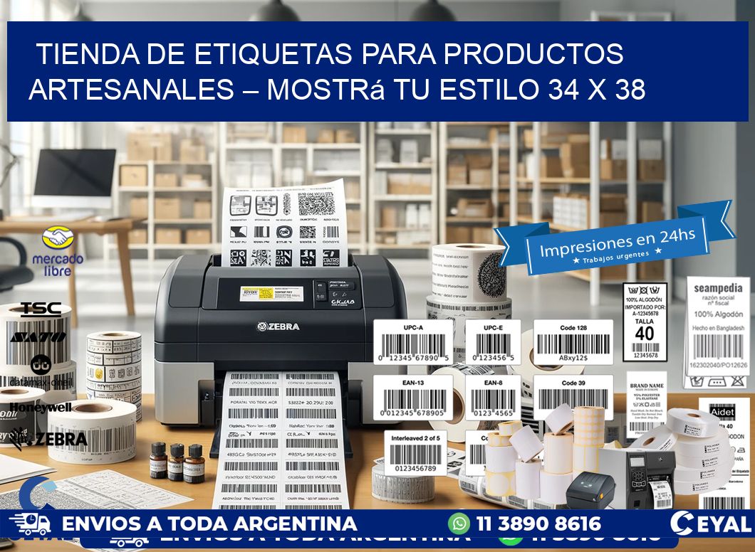 Tienda de Etiquetas para Productos Artesanales – Mostrá Tu Estilo 34 x 38