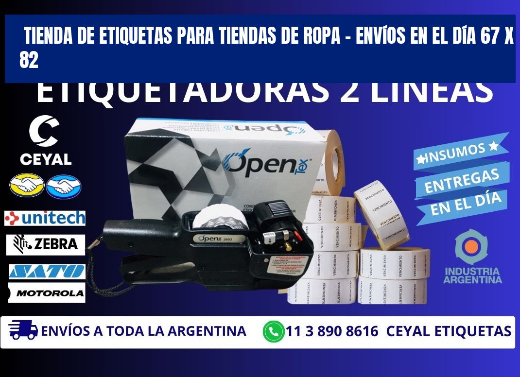 Tienda de Etiquetas para Tiendas de Ropa – Envíos en el Día 67 x 82