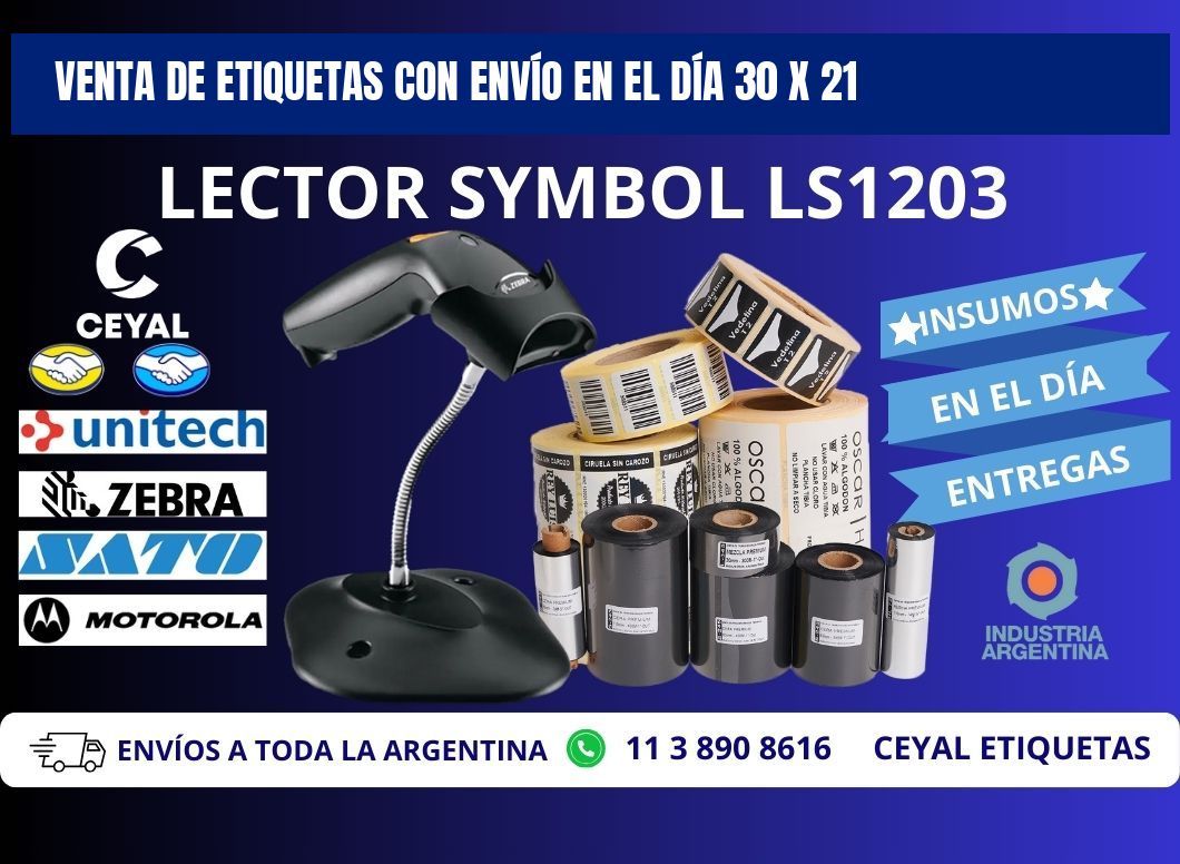 VENTA DE ETIQUETAS CON ENVÍO EN EL DÍA 30 x 21