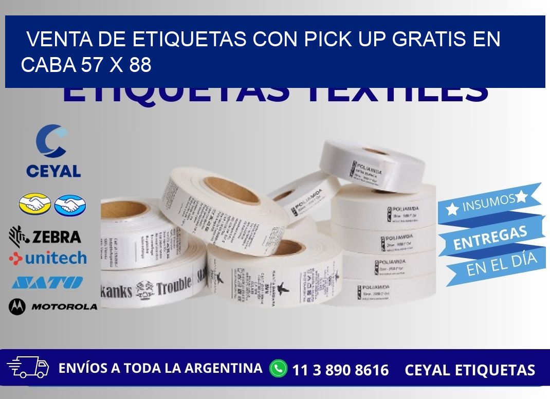 VENTA DE ETIQUETAS CON PICK UP GRATIS EN CABA 57 x 88