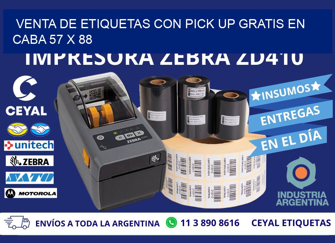 VENTA DE ETIQUETAS CON PICK UP GRATIS EN CABA 57 x 88