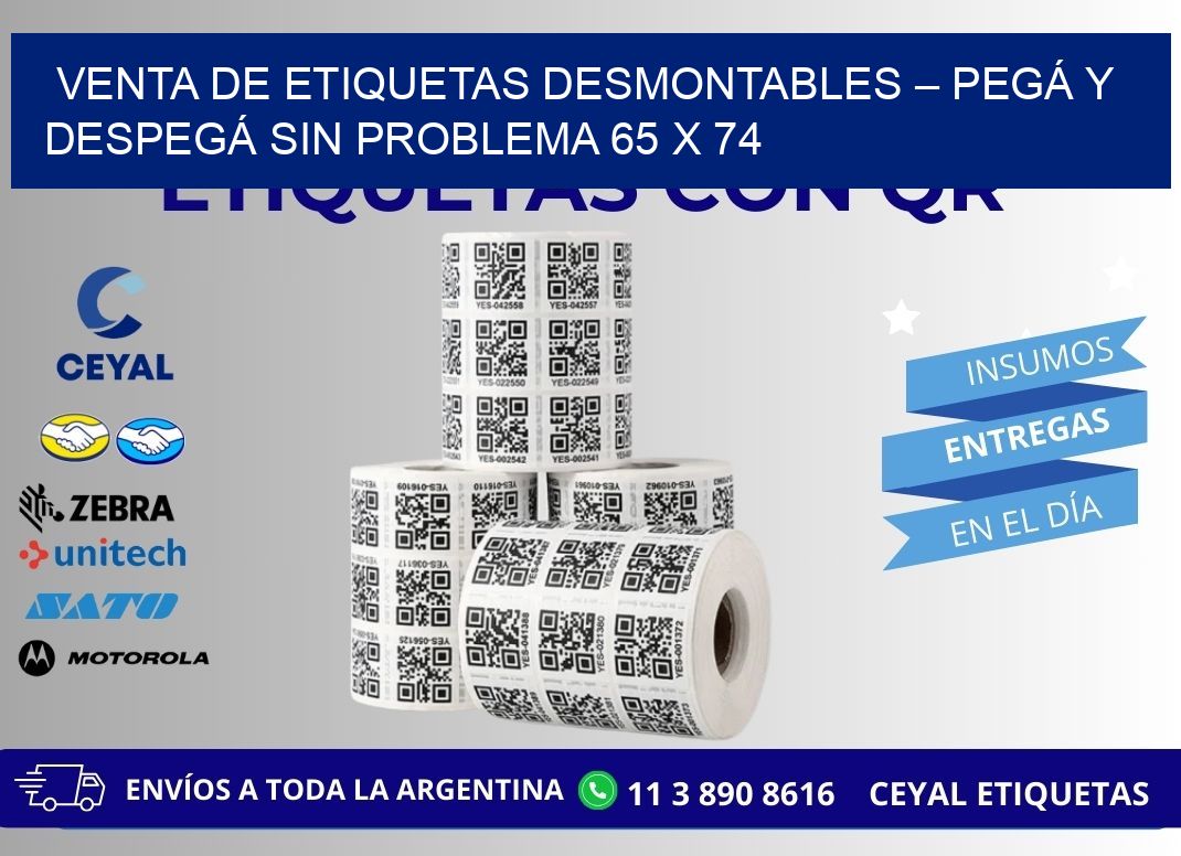 VENTA DE ETIQUETAS DESMONTABLES – PEGÁ Y DESPEGÁ SIN PROBLEMA 65 x 74