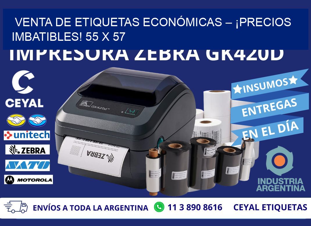 VENTA DE ETIQUETAS ECONÓMICAS – ¡PRECIOS IMBATIBLES! 55 x 57