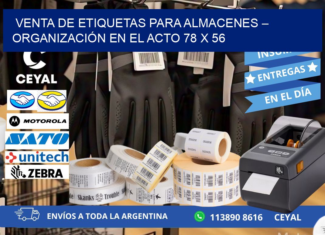 VENTA DE ETIQUETAS PARA ALMACENES – ORGANIZACIÓN EN EL ACTO 78 x 56