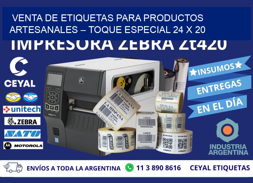 VENTA DE ETIQUETAS PARA PRODUCTOS ARTESANALES – TOQUE ESPECIAL 24 x 20