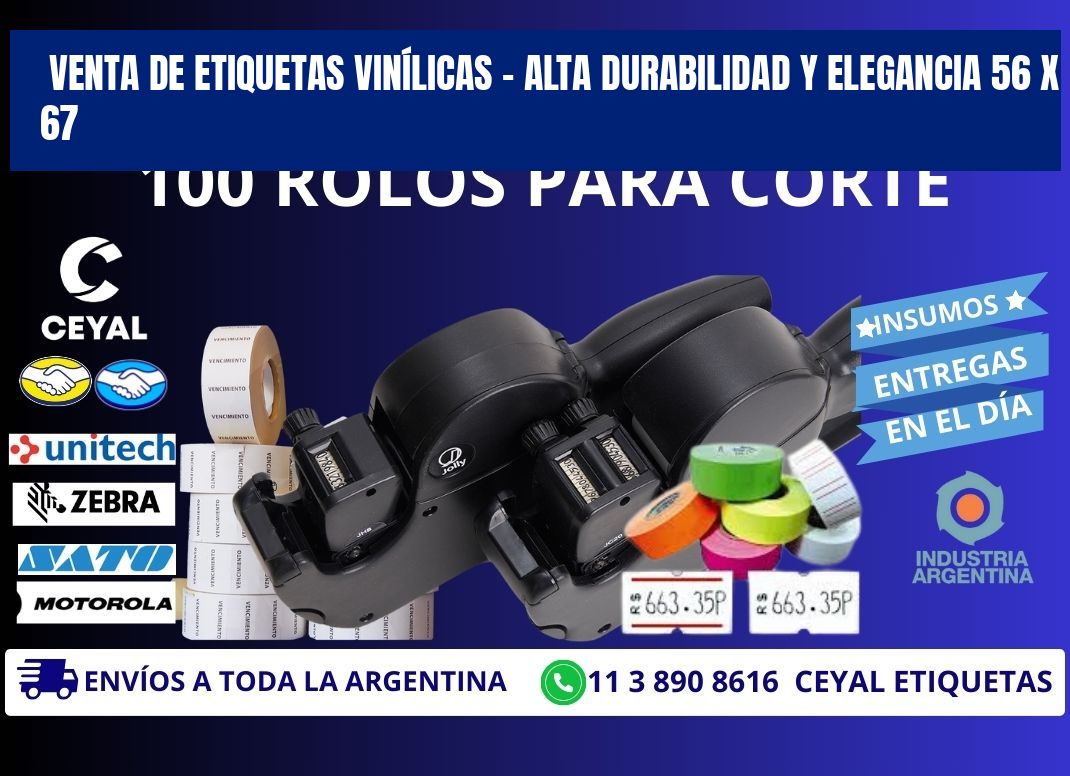VENTA DE ETIQUETAS VINÍLICAS – ALTA DURABILIDAD Y ELEGANCIA 56 x 67
