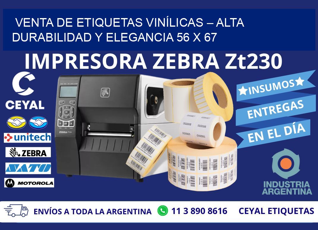 VENTA DE ETIQUETAS VINÍLICAS – ALTA DURABILIDAD Y ELEGANCIA 56 x 67