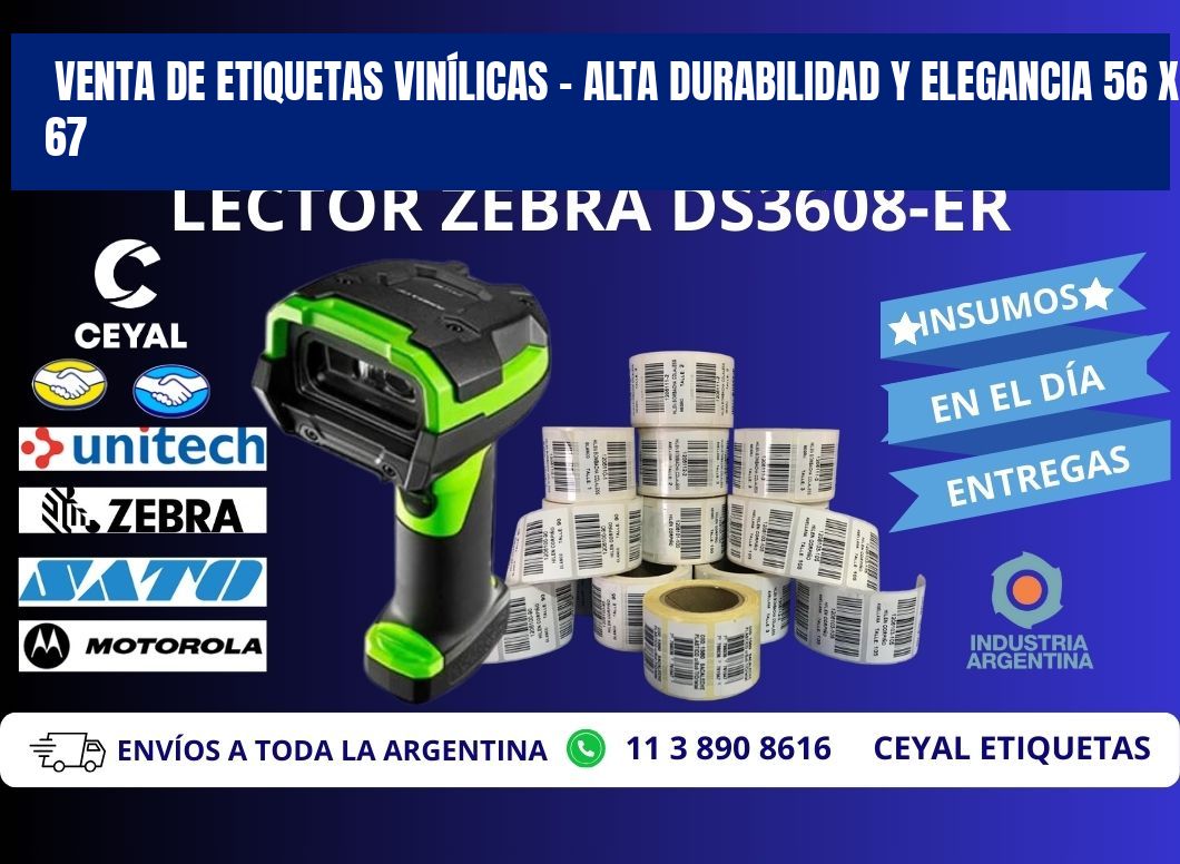 VENTA DE ETIQUETAS VINÍLICAS – ALTA DURABILIDAD Y ELEGANCIA 56 x 67