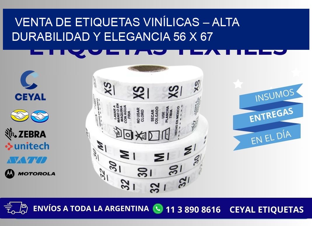 VENTA DE ETIQUETAS VINÍLICAS – ALTA DURABILIDAD Y ELEGANCIA 56 x 67