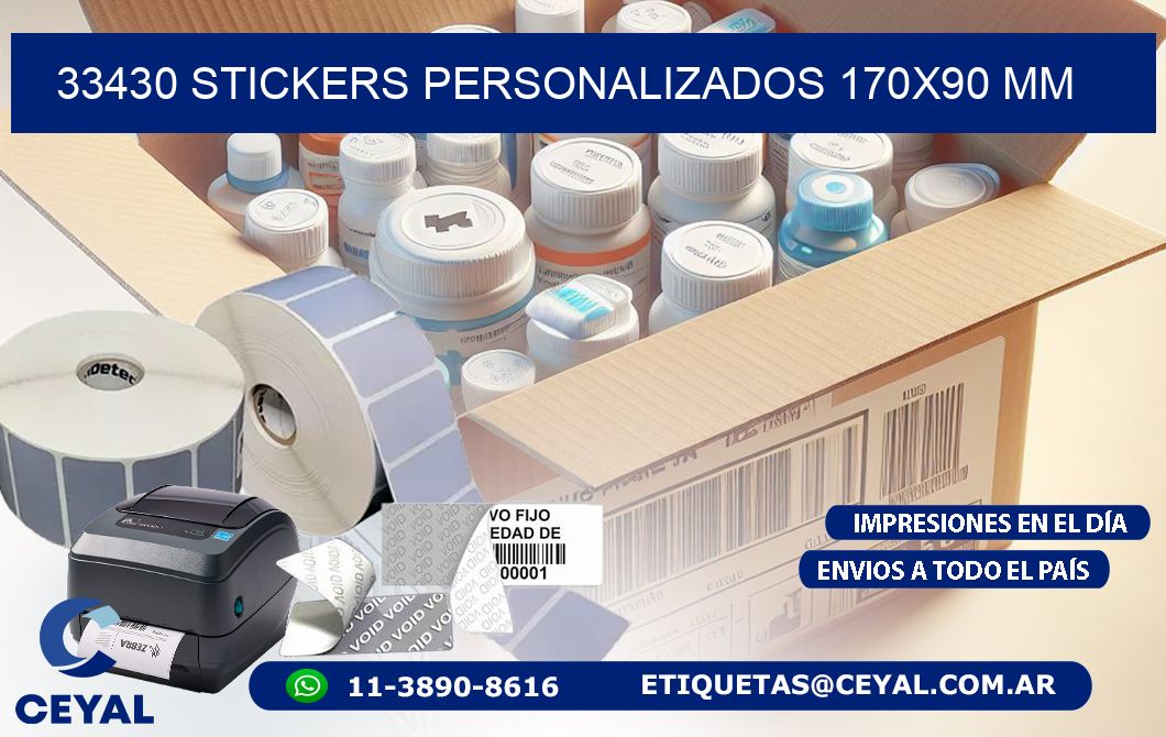 33430 STICKERS PERSONALIZADOS 170x90 mm