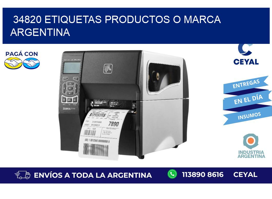 34820 ETIQUETAS PRODUCTOS O MARCA ARGENTINA