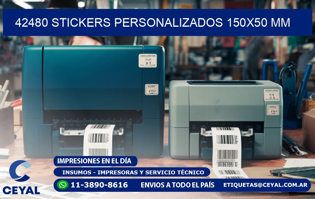 42480 STICKERS PERSONALIZADOS 150x50 mm