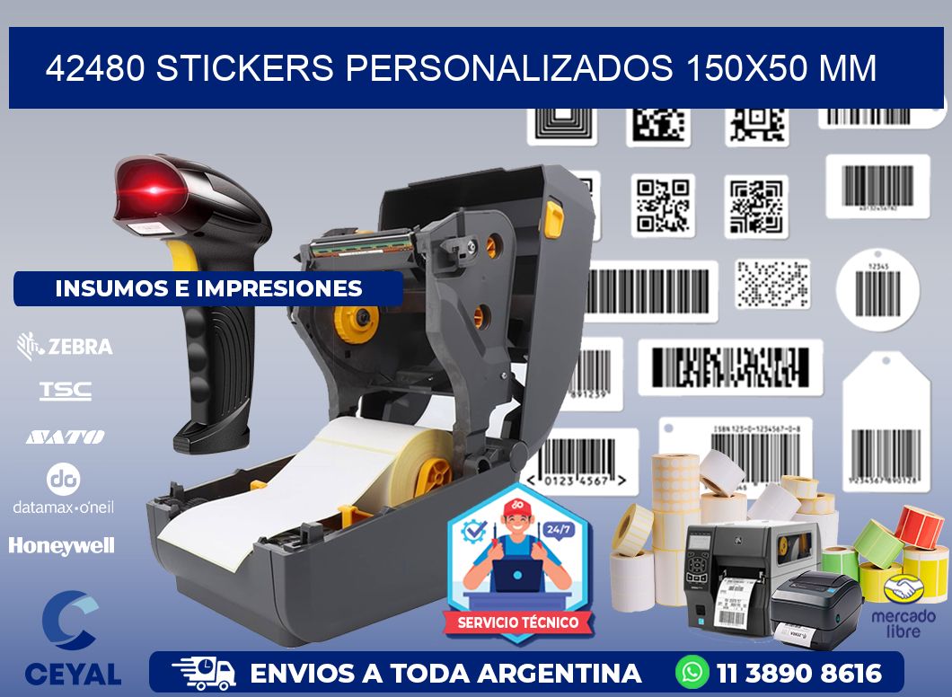 42480 STICKERS PERSONALIZADOS 150x50 mm