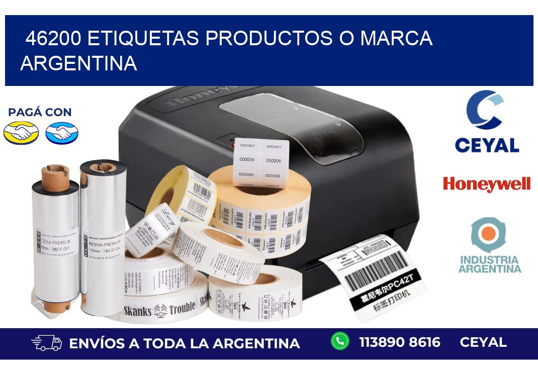 46200 ETIQUETAS PRODUCTOS O MARCA ARGENTINA