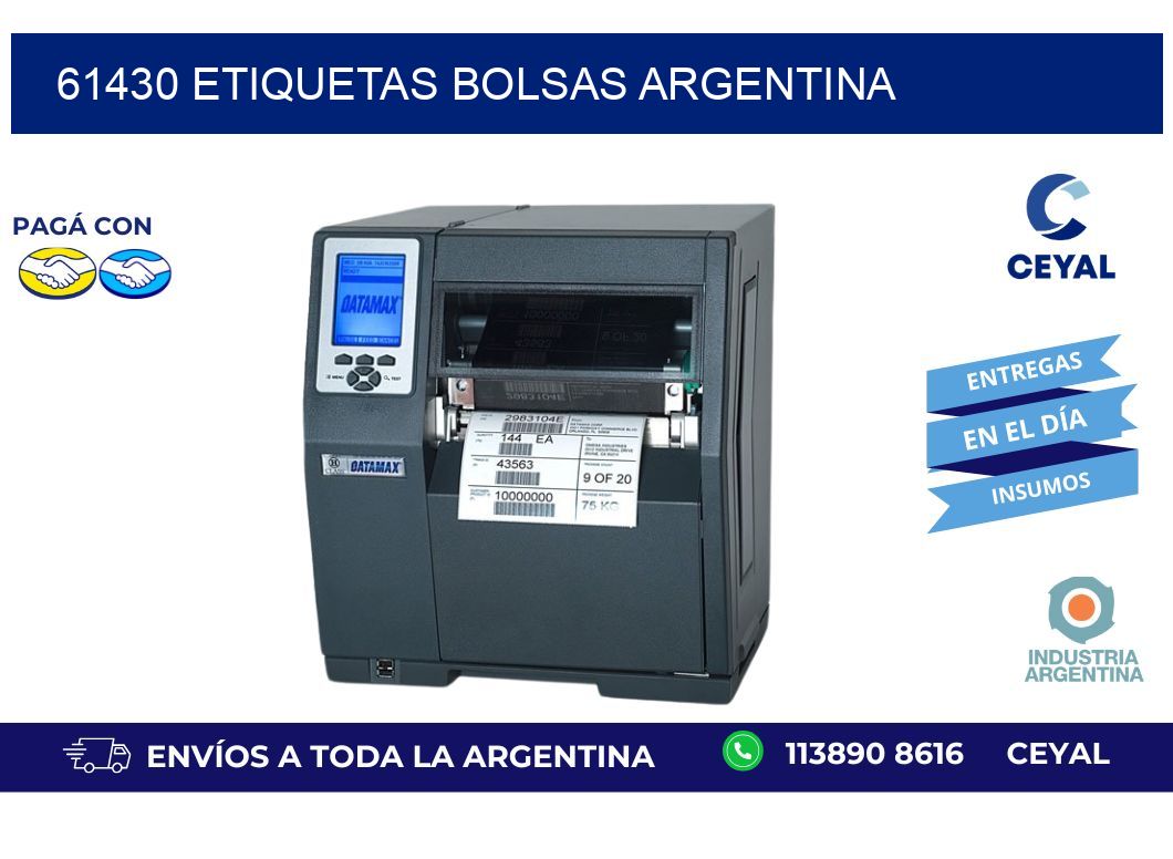 61430 ETIQUETAS BOLSAS ARGENTINA