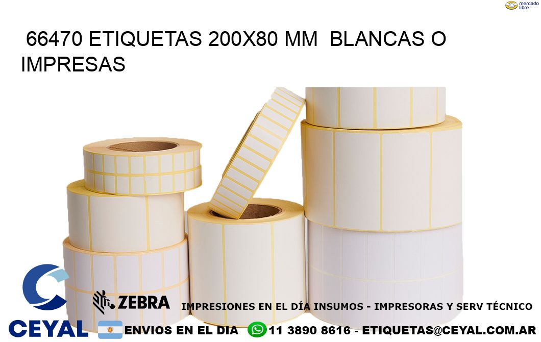 66470 ETIQUETAS 200x80 mm  BLANCAS O IMPRESAS