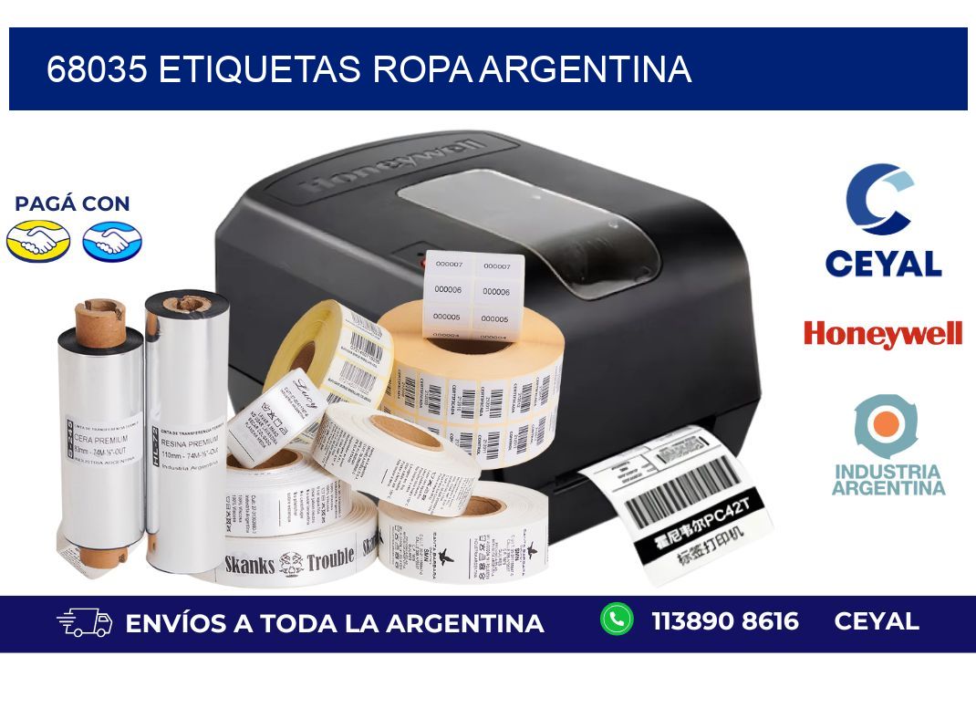 68035 ETIQUETAS ROPA ARGENTINA