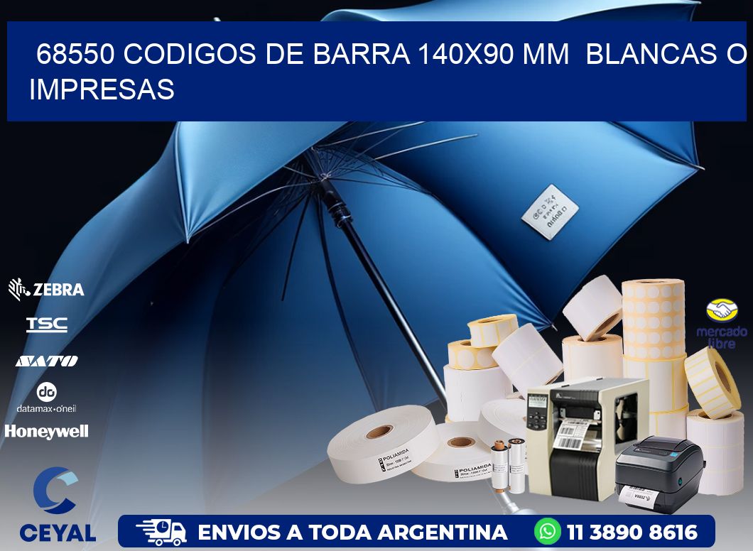 68550 CODIGOS DE BARRA 140x90 mm  BLANCAS O IMPRESAS