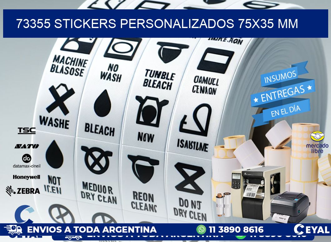 73355 STICKERS PERSONALIZADOS 75x35 mm