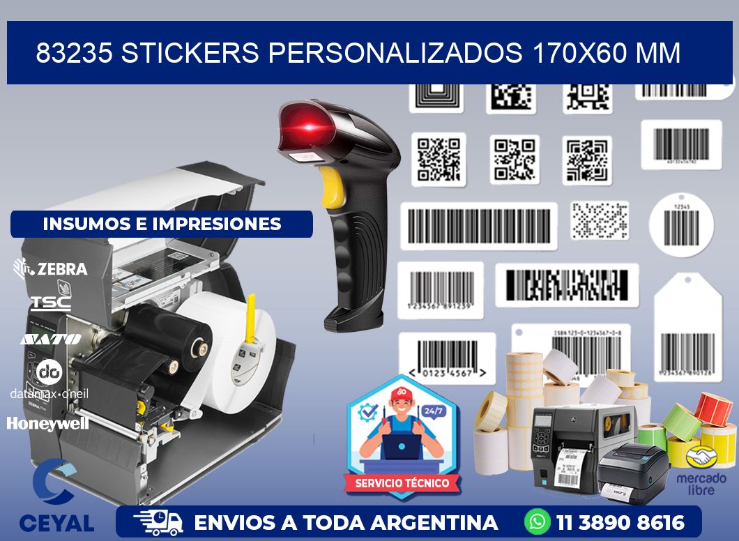 83235 STICKERS PERSONALIZADOS 170x60 mm