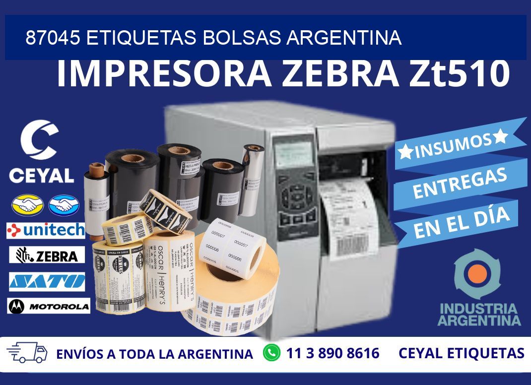 87045 ETIQUETAS BOLSAS ARGENTINA