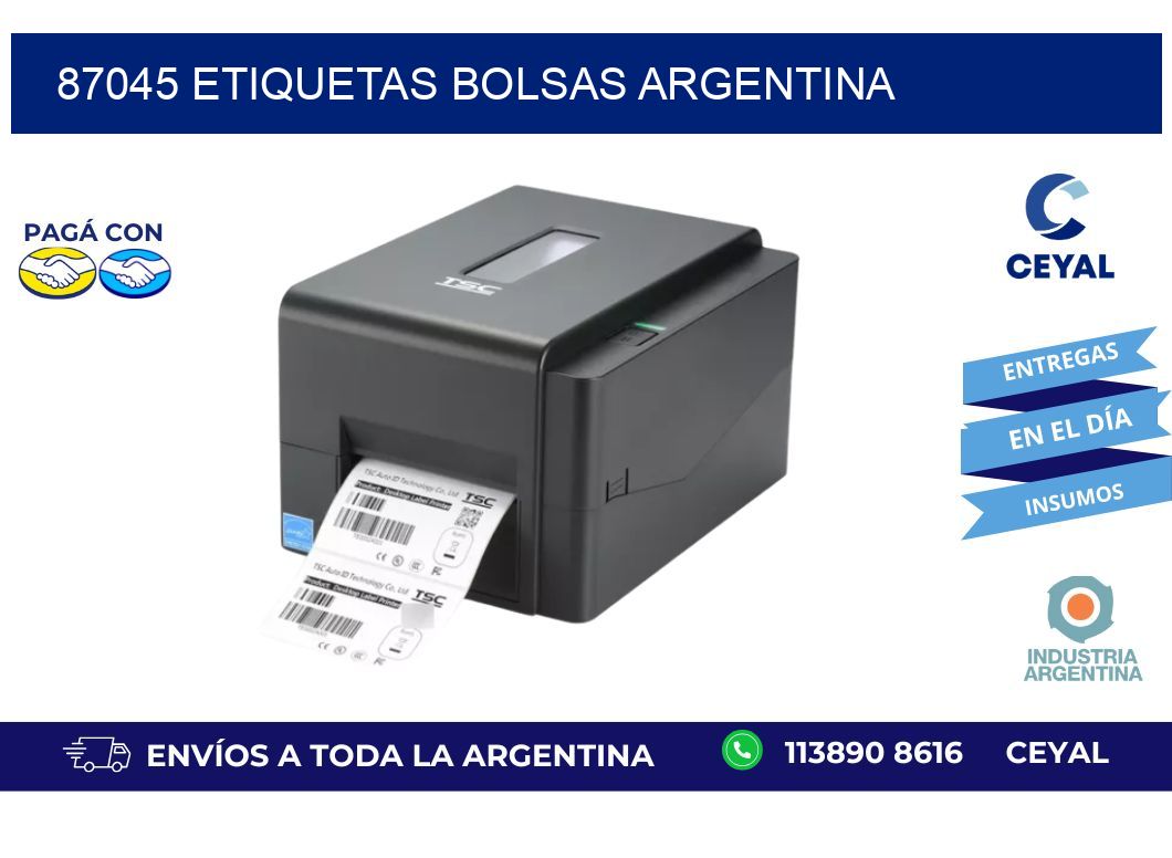 87045 ETIQUETAS BOLSAS ARGENTINA