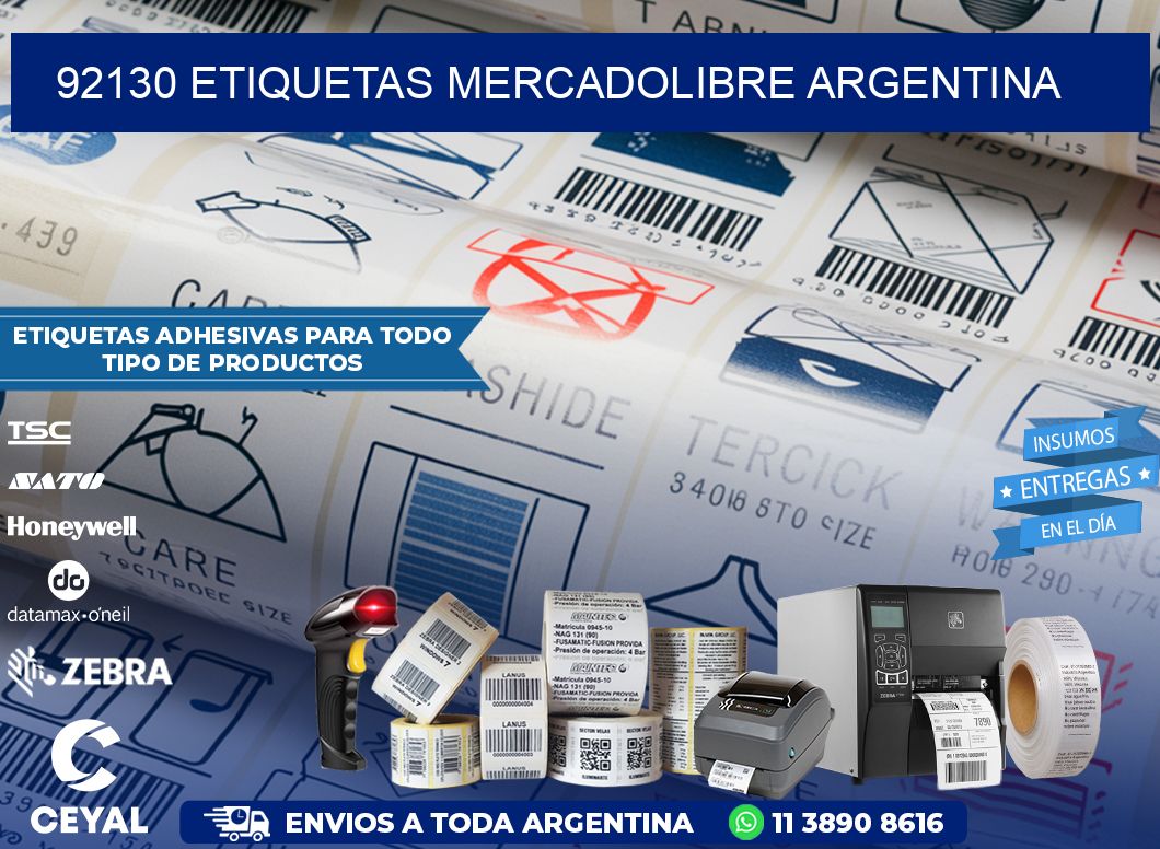 92130 ETIQUETAS MERCADOLIBRE ARGENTINA