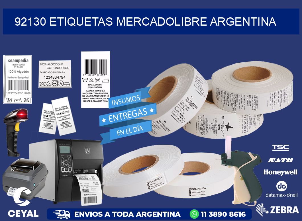 92130 ETIQUETAS MERCADOLIBRE ARGENTINA