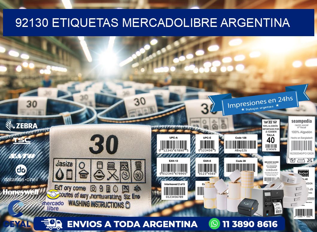 92130 ETIQUETAS MERCADOLIBRE ARGENTINA