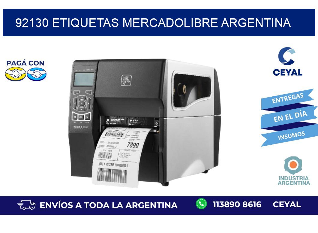 92130 ETIQUETAS MERCADOLIBRE ARGENTINA