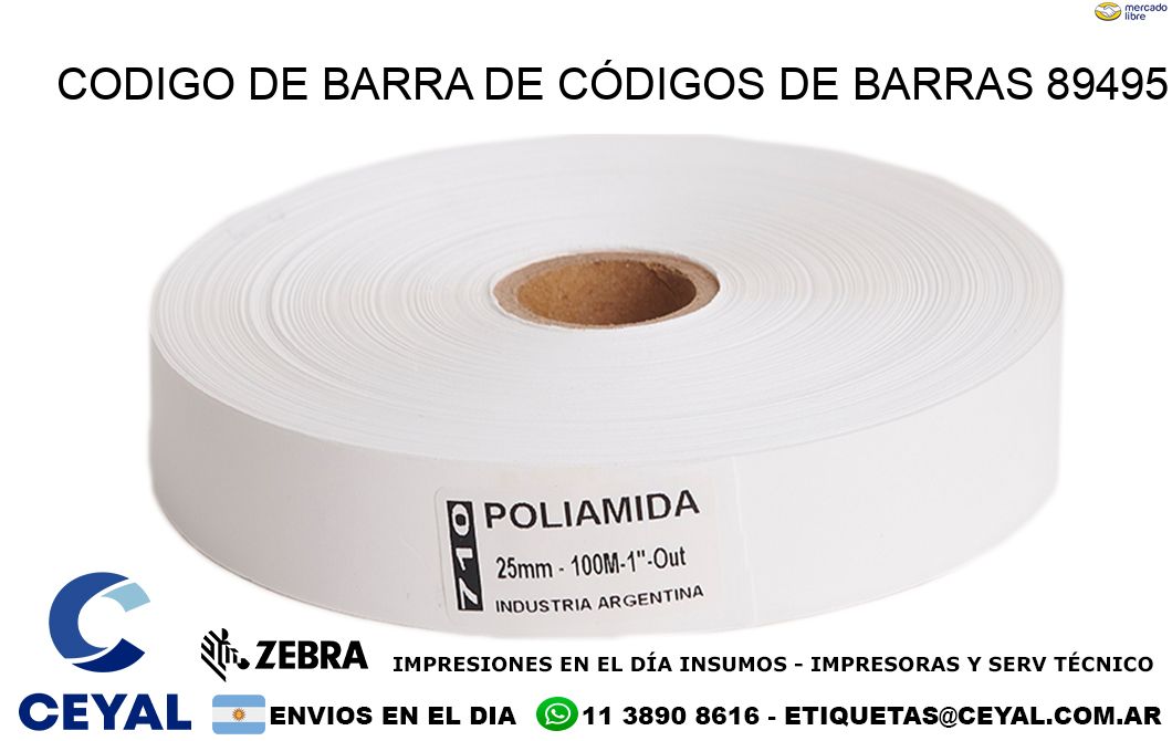 CODIGO DE BARRA DE CÓDIGOS DE BARRAS 89495