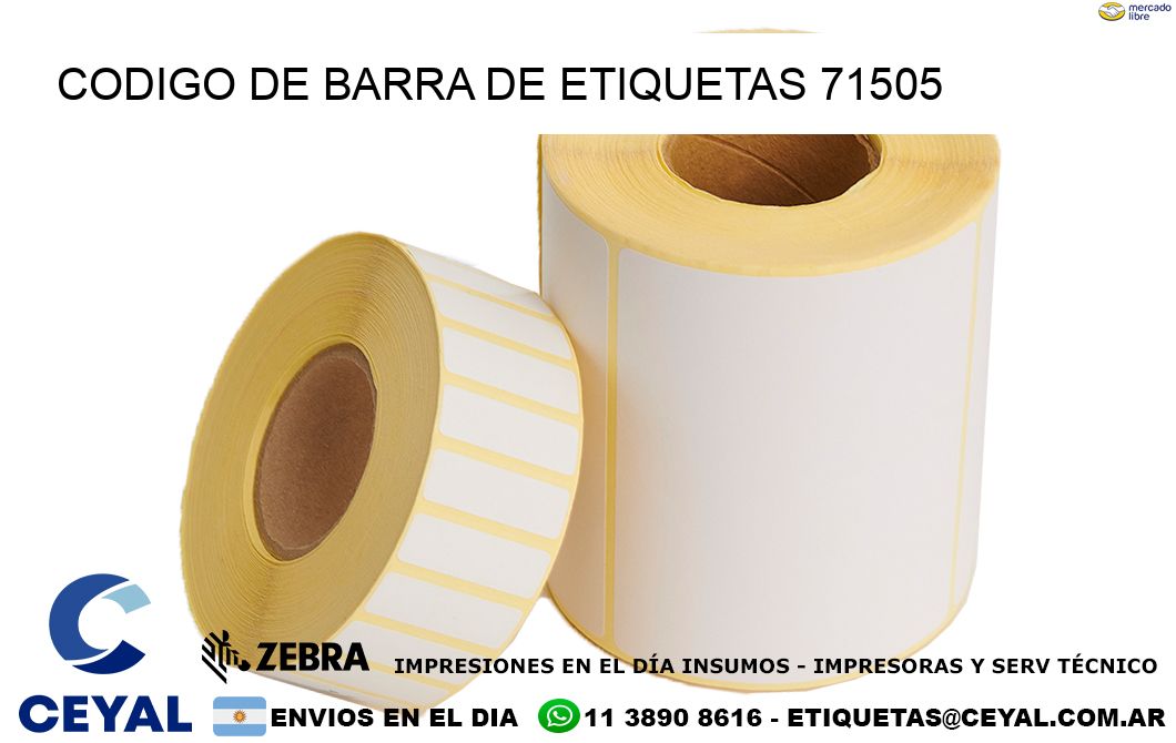 CODIGO DE BARRA DE ETIQUETAS 71505