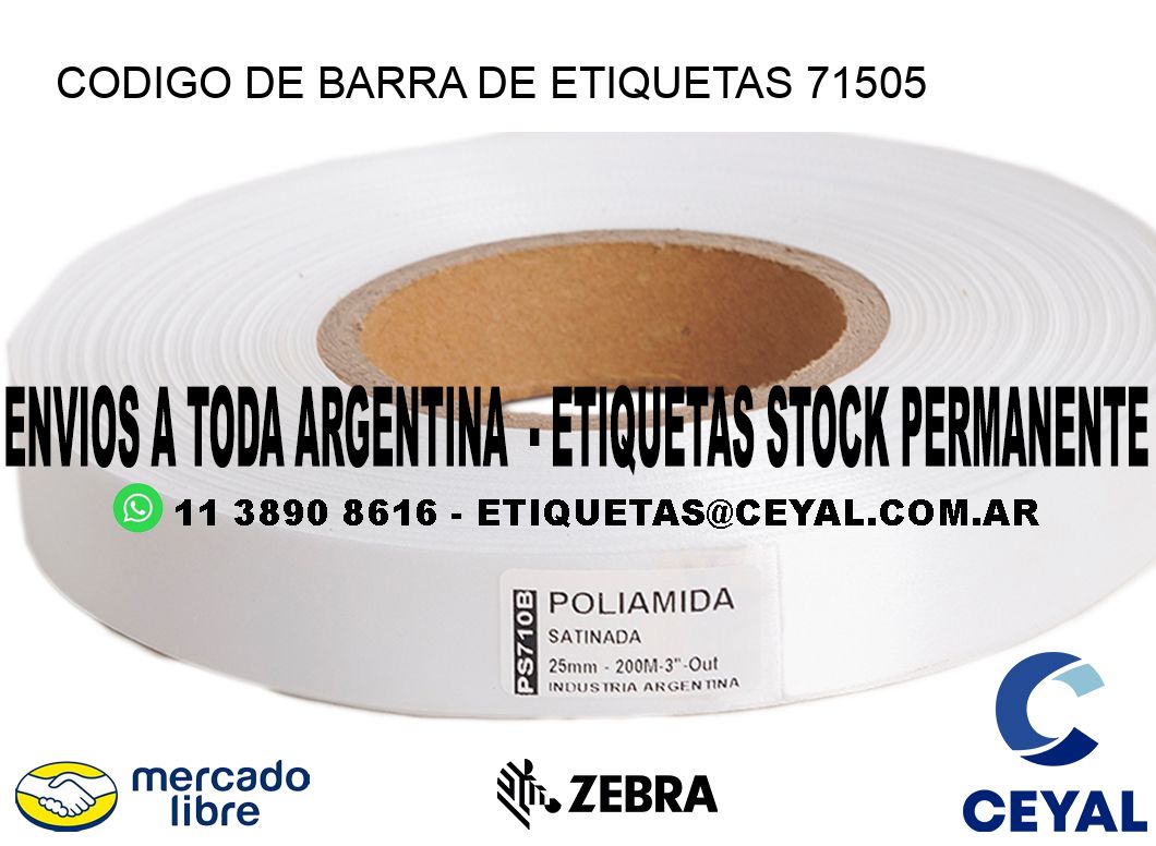 CODIGO DE BARRA DE ETIQUETAS 71505