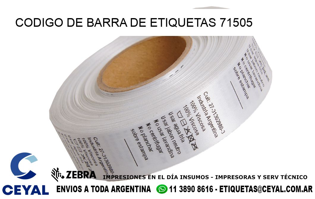 CODIGO DE BARRA DE ETIQUETAS 71505