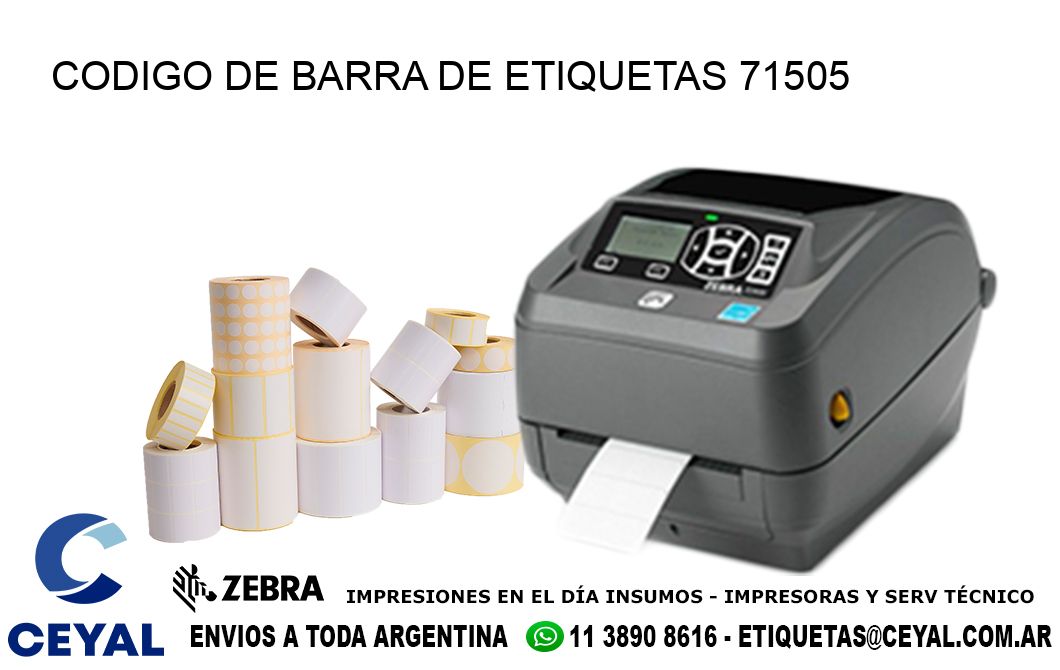 CODIGO DE BARRA DE ETIQUETAS 71505