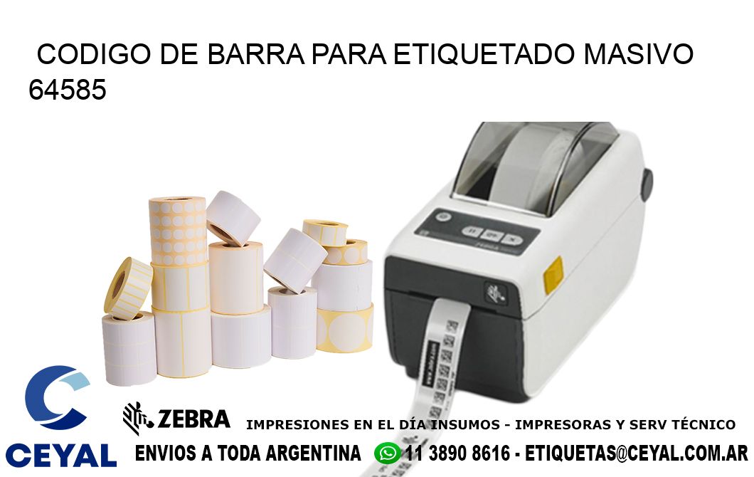 CODIGO DE BARRA PARA ETIQUETADO MASIVO 64585
