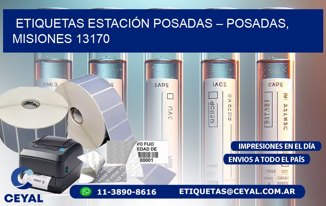 ETIQUETAS ESTACIÓN POSADAS – POSADAS, MISIONES 13170
