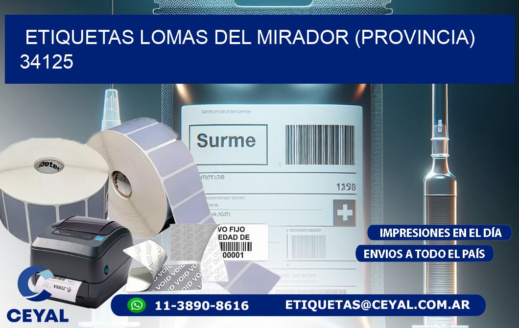 ETIQUETAS LOMAS DEL MIRADOR (PROVINCIA) 34125