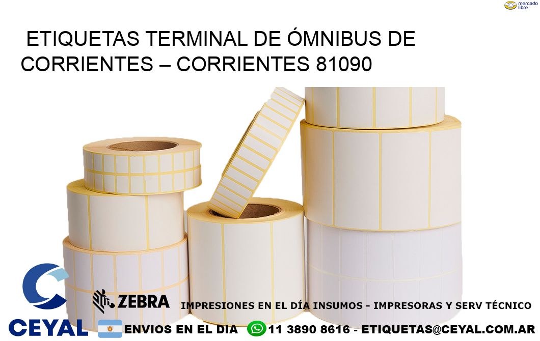 ETIQUETAS TERMINAL DE ÓMNIBUS DE CORRIENTES – CORRIENTES 81090