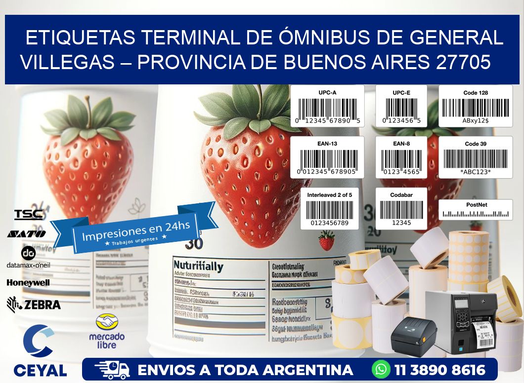 ETIQUETAS TERMINAL DE ÓMNIBUS DE GENERAL VILLEGAS – PROVINCIA DE BUENOS AIRES 27705