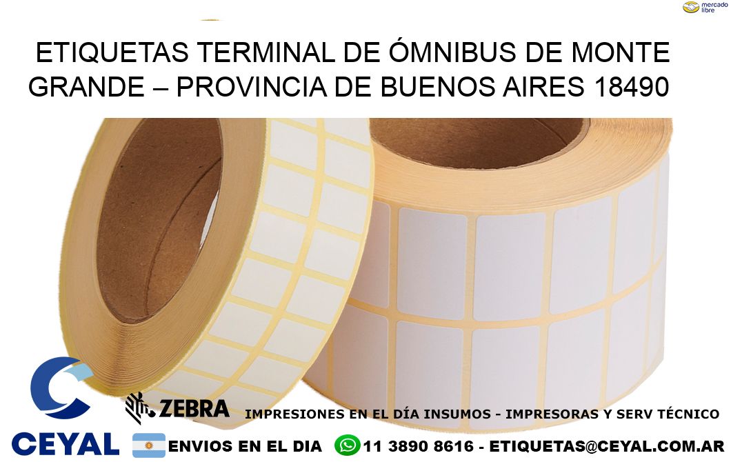 ETIQUETAS TERMINAL DE ÓMNIBUS DE MONTE GRANDE – PROVINCIA DE BUENOS AIRES 18490