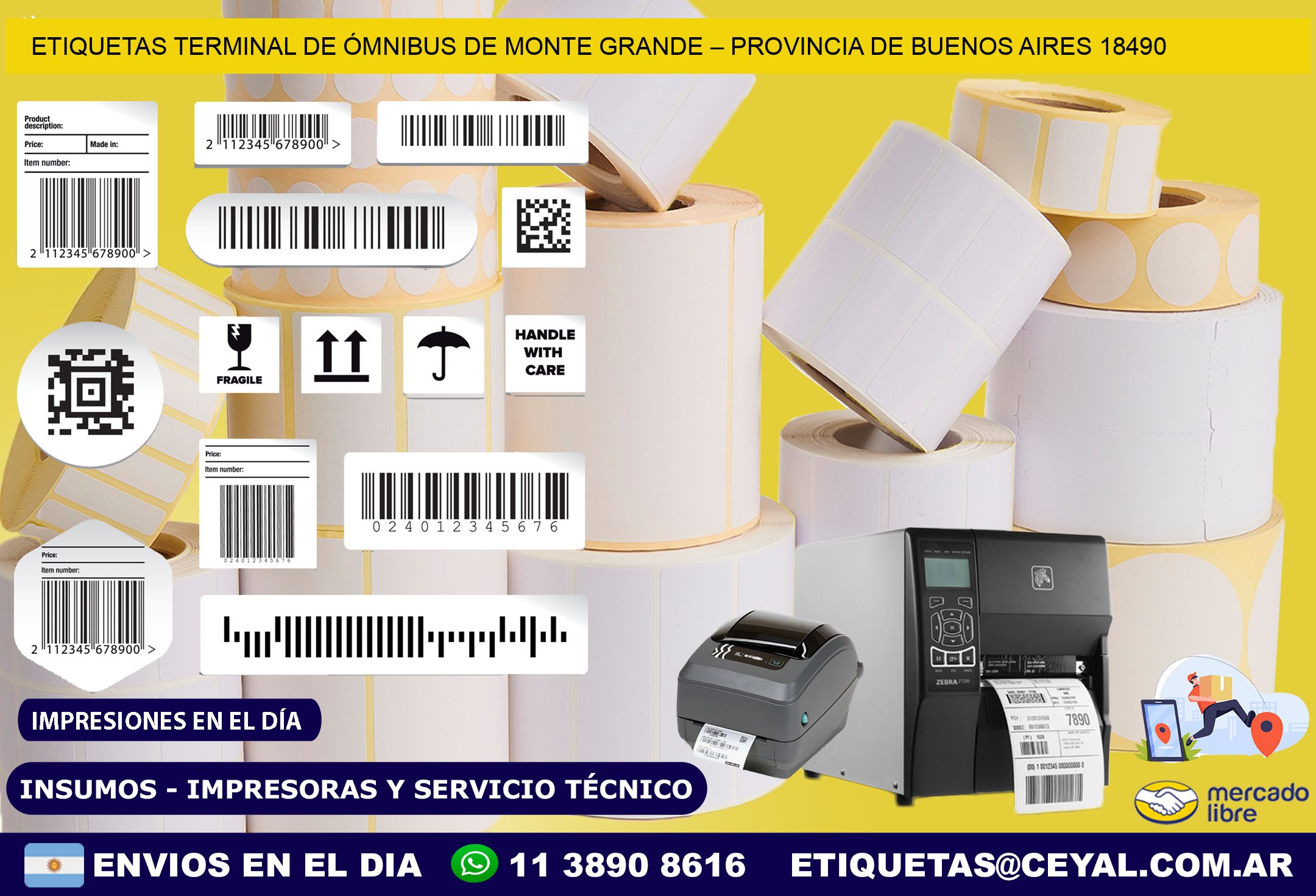 ETIQUETAS TERMINAL DE ÓMNIBUS DE MONTE GRANDE – PROVINCIA DE BUENOS AIRES 18490