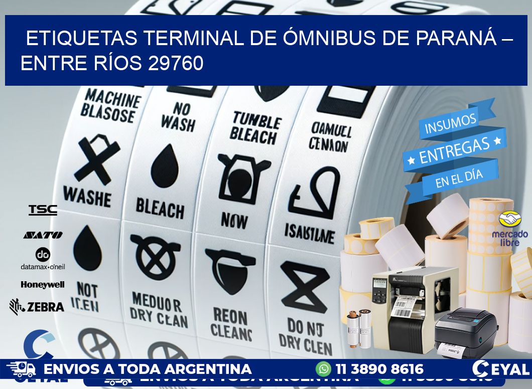 ETIQUETAS TERMINAL DE ÓMNIBUS DE PARANÁ – ENTRE RÍOS 29760